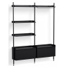 Pier System 1082 – PS Black Shelves + Black Anodised Aluminium Profiles