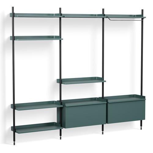 Pier System 1093 – PS Blue Shelves + Black Anodised Aluminium Profiles - HAY