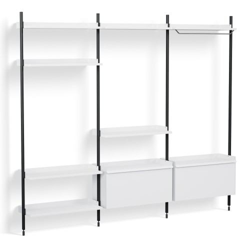 Pier System 1093 – PS White Shelves + Black Anodised Aluminium Profiles - HAY