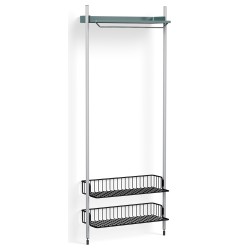 Pier System 1011 – PS Blue Shelf + Anthracite Wire Shelves + Anodised Aluminium Profiles - HAY