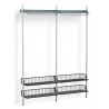 Pier System 1012 – PS Blue Shelves + Anthracite Wire Shelves + Anodised Aluminium Profiles