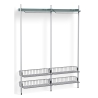 Pier System 1012 – PS Blue Shelves + Chromed Wire Shelves + Anodised Aluminium Profiles - HAY