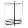 Pier System 1012 – PS White Shelves + Anthracite Wire Shelves + Black Anodised Aluminium Profiles