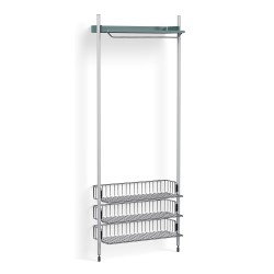 Pier System 1021 – PS Blue Shelf + Chromed Wire Shelves + Anodised Aluminium Profiles - HAY