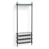 Pier System 1021 – PS Blue Shelf + Anthracite Wire Shelves + Black Anodised Aluminium Profiles - HAY