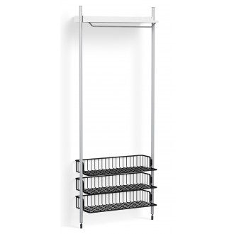 Pier System 1021 – Étagère Blanc PS + Grilles Anthracite + Montants Aluminium anodisé