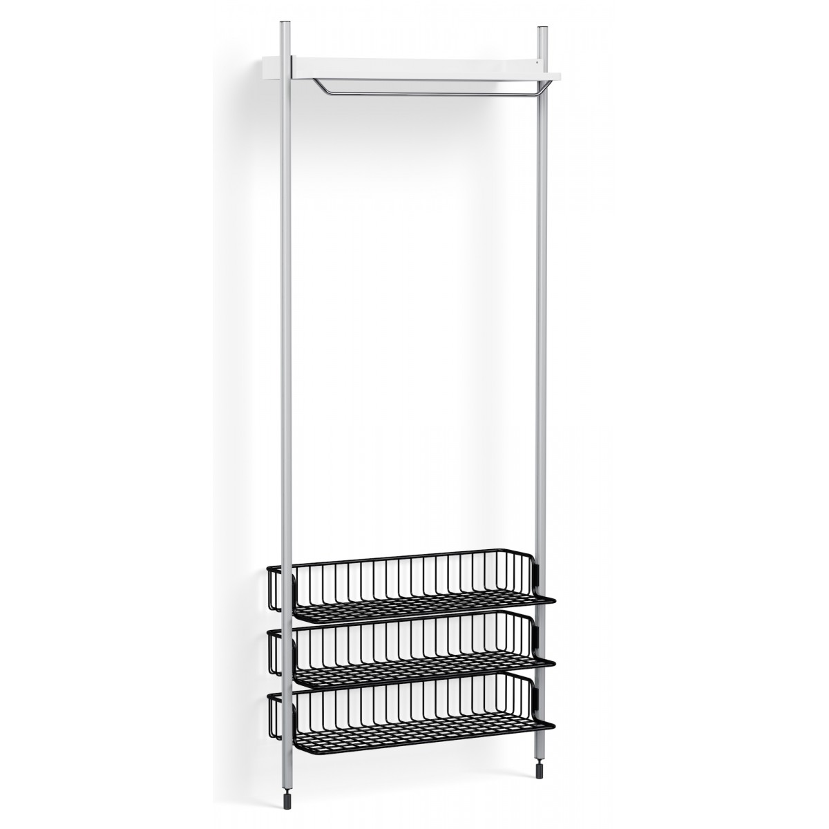 Pier System 1021 – Étagère Blanc PS + Grilles Anthracite + Montants Aluminium anodisé