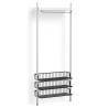 Pier System 1021 – PS White Shelf + Anthracite Wire Shelves + Anodised Aluminium Profiles