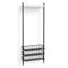 Pier System 1021 – PS White Shelf + Anthracite Wire Shelves + Black Anodised Aluminium Profiles - HAY