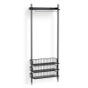 Pier System 1021 – PS Black Shelf + Anthracite Wire Shelves + Black Anodised Aluminium Profiles - HAY