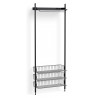 Pier System 1021 – PS Black Shelf + Chromed Wire Shelves + Black Anodised Aluminium Profiles