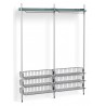 Pier System 1022 – PS Blue Shelves + Chromed Wire Shelves + Anodised Aluminium Profiles