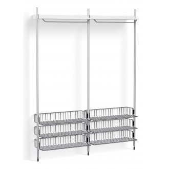 Pier System 1022 – Étagères Blanc PS + Grilles Chrome + Montants Aluminium anodisé