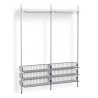 Pier System 1022 – PS White Shelves + Chromed Wire Shelves + Anodised Aluminium Profiles