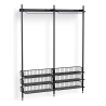 Pier System 1022 – PS Black Shelves + Anthracite Wire Shelves + Black Anodised Aluminium Profiles - HAY