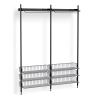 Pier System 1022 – PS Black Shelves + Chromed Wire Shelves + Black Anodised Aluminium Profiles - HAY