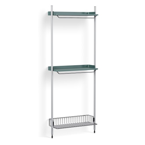 Pier System 1031 – PS Blue Shelves + Chromed Wire Shelf + Anodised Aluminium Profiles - HAY