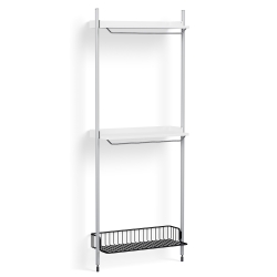 Pier System 1031 – PS White Shelves + Anthracite Wire Shelf + Anodised Aluminium Profiles - HAY