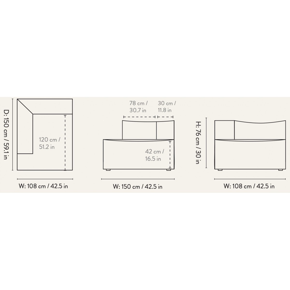 Chaise Longue Left L600 – CATENA Sofa