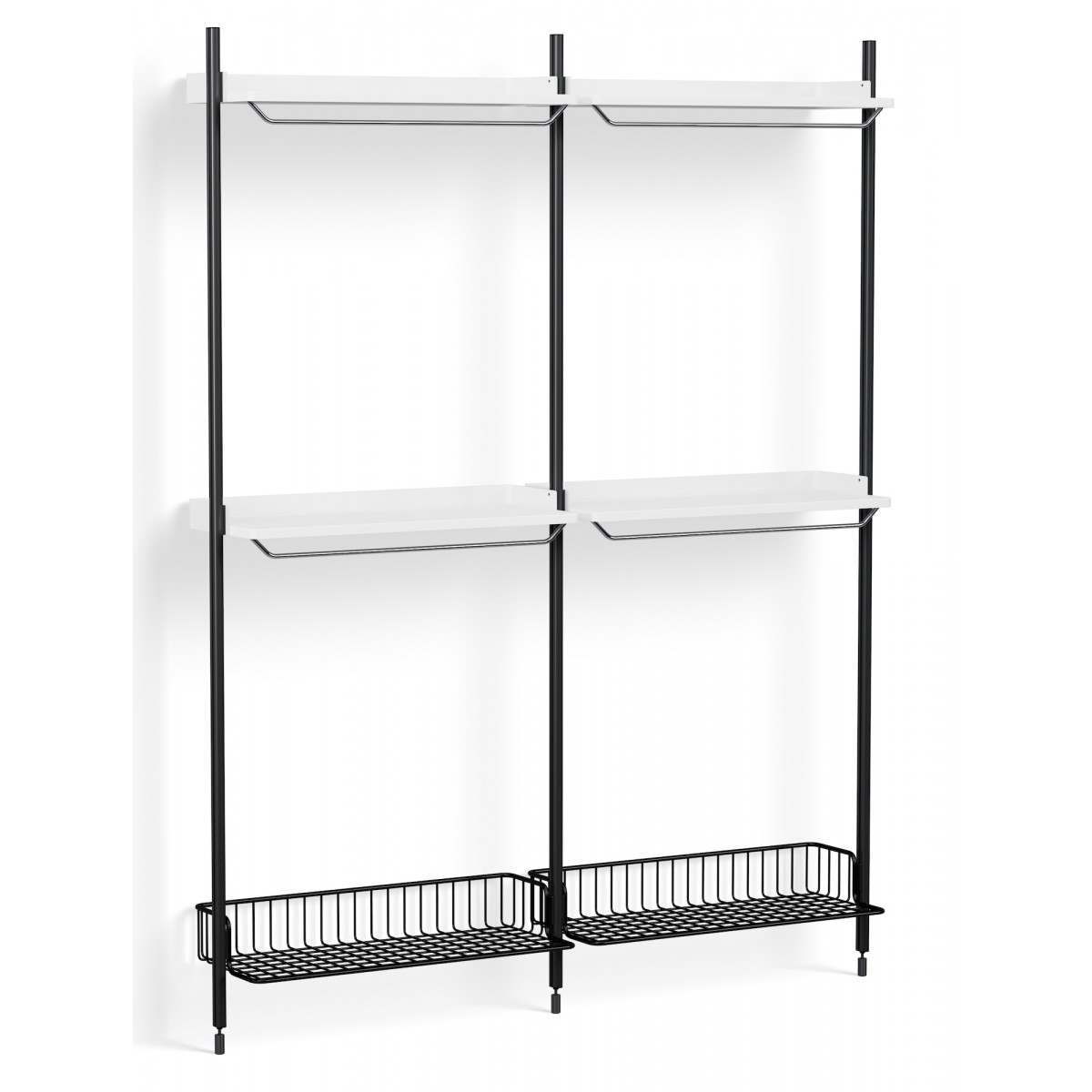 Pier System 1032 PS White Shelves + Anthracite Wire Shelves + Black