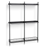 Pier System 1032 – PS Black Shelves + Anthracite Wire Shelves + Black Anodised Aluminium Profiles - HAY