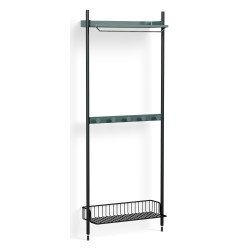 Pier System 1041 – PS Blue Shelves + Anthracite Wire Shelf + Black Anodised Aluminium Profiles - HAY