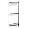 Pier System 1041 – PS Blue Shelves + Anthracite Wire Shelf + Black Anodised Aluminium Profiles - HAY