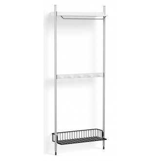 Pier System 1041 – PS White Shelves + Anthracite Wire Shelf + Anodised Aluminium Profiles