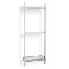 Pier System 1041 – PS White Shelves + Chromed Wire Shelf + Anodised Aluminium Profiles