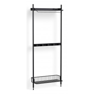 Pier System 1041 – PS Black Shelves + Anthracite Wire Shelf + Black Anodised Aluminium Profiles