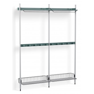 Pier System 1042 – PS Blue Shelves + Chromed Wire Shelves + Anodised Aluminium Profiles