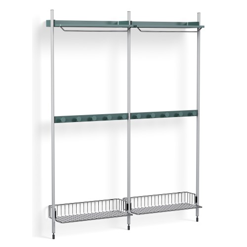 Pier System 1042 – PS Blue Shelves + Chromed Wire Shelves + Anodised Aluminium Profiles - HAY