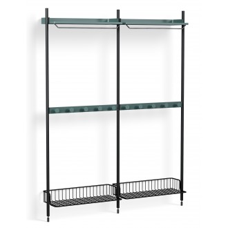 Pier System 1042 – PS Blue Shelves + Anthracite Wire Shelves + Black Anodised Aluminium Profiles