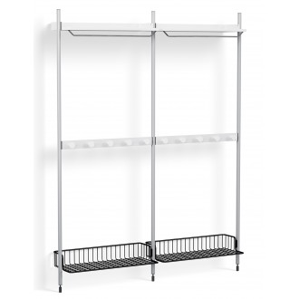 Pier System 1042 – PS White Shelves + Anthracite Wire Shelves + Anodised Aluminium Profiles