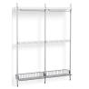 Pier System 1042 – PS White Shelves + Chromed Wire Shelves + Anodised Aluminium Profiles - HAY