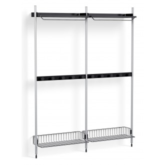 Pier System 1042 – PS Black Shelves + Chromed Wire Shelves + Anodised Aluminium Profiles