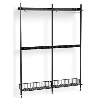 Pier System 1042 – PS Black Shelves + Anthracite Wire Shelves + Black Anodised Aluminium Profiles