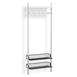 Pier System 1051 – PS White Shelves + Anthracite Wire Shelves + Anodised Aluminium Profiles - HAY