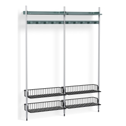 Pier System 1052 – PS Blue Shelves + Anthracite Wire Shelves + Anodised Aluminium Profiles - HAY