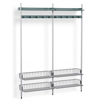 Pier System 1052 – PS Blue Shelves + Chromed Wire Shelves + Anodised Aluminium Profiles