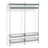 Pier System 1052 – PS Blue Shelves + Chromed Wire Shelves + Anodised Aluminium Profiles