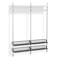 Pier System 1052 – PS White Shelves + Anthracite Wire Shelves + Anodised Aluminium Profiles - HAY