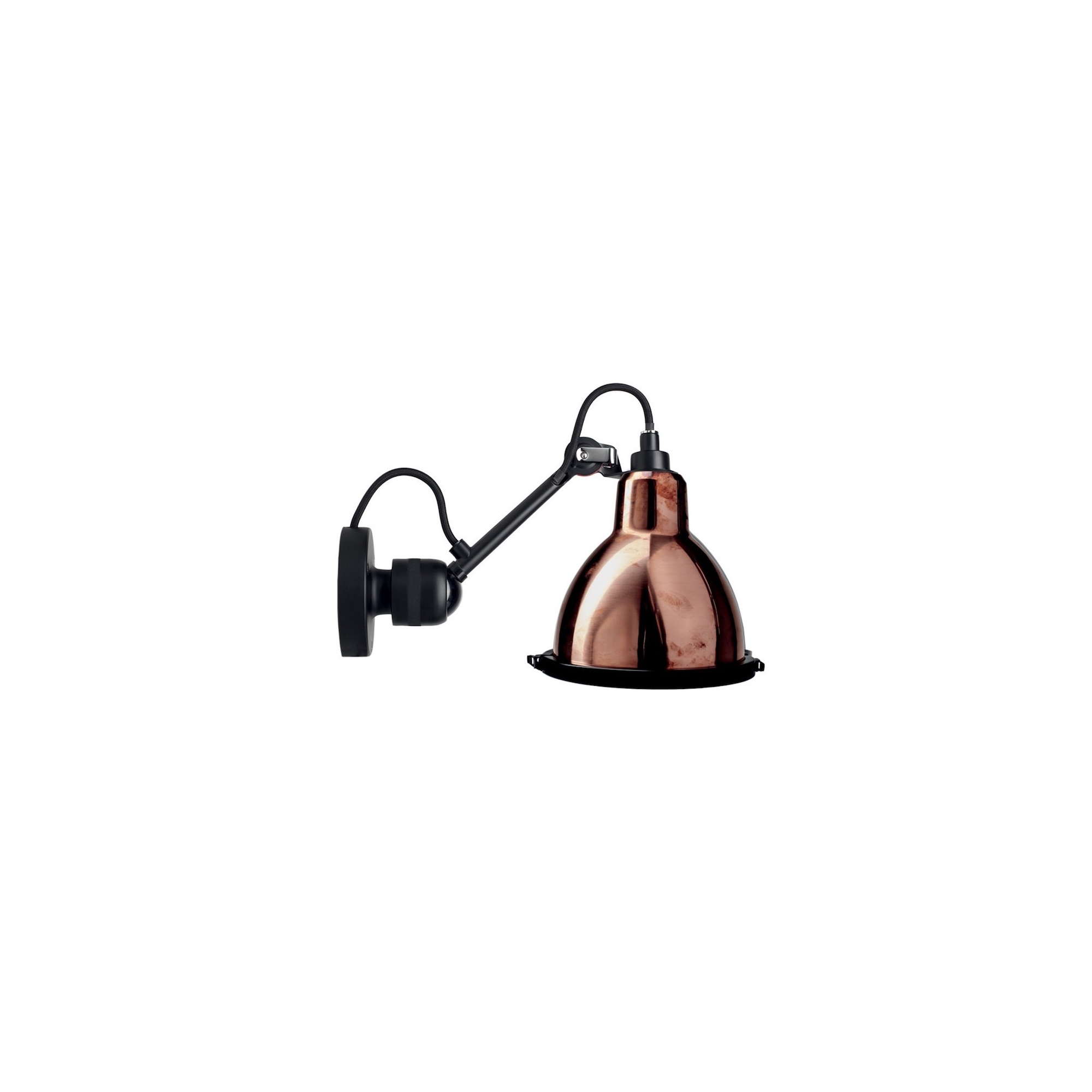 black / raw copper, white inside - Gras 304 bathroom - CL II - wall lamp - DCW éditions