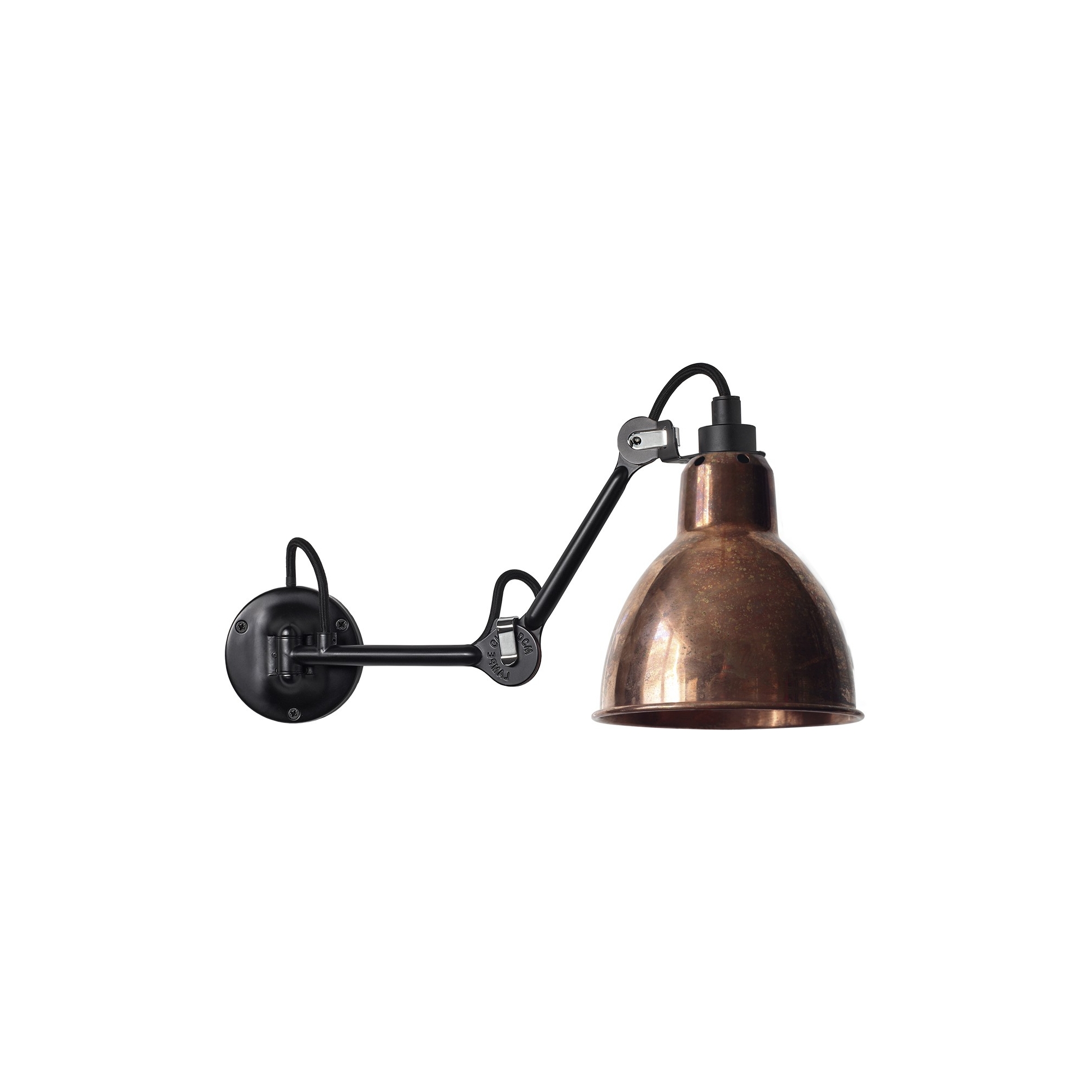 black / round raw copper - Gras 204 - wall lamp - DCW éditions