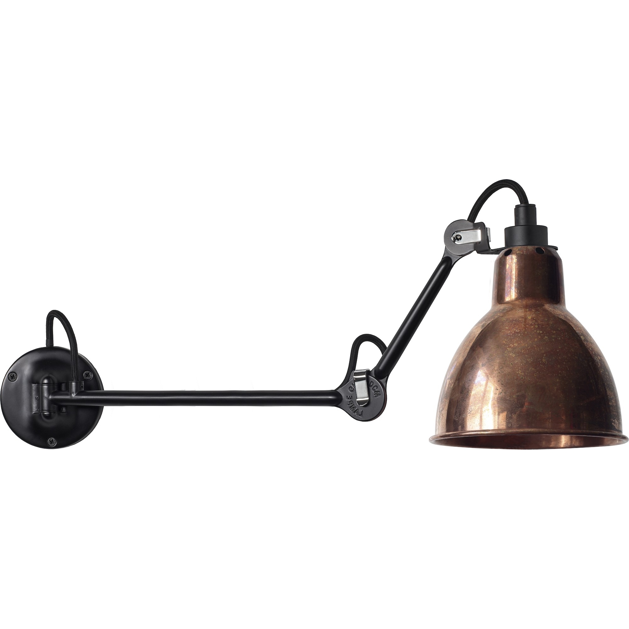 black / round raw copper - Gras 204 L 40 - wall lamp - DCW éditions