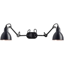 black / round black, copper inside - Gras 204 double - wall lamp - DCW éditions