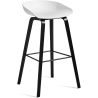 AAS32 Bar stool White shell + Black stained oak base - HAY