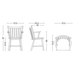 Sauge stained beech - J42 chair - HAY