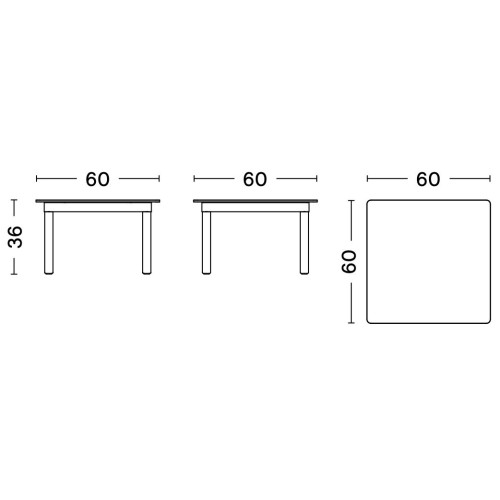 60 x 60 x H36 cm – KOFI coffee table - HAY