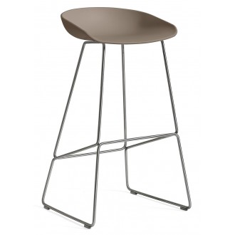 AAS38 Stool Khaki shell + Stainless steel base